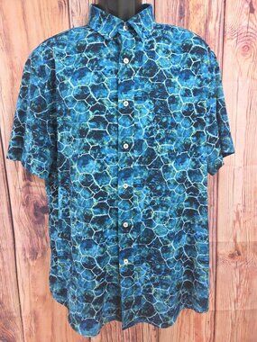 Southern Tide Mens Intercoastal Button-Up Blue Shirt Large Nylon Blend